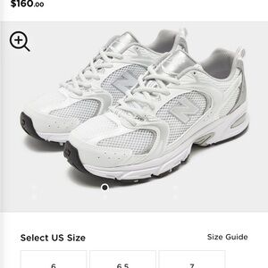 New Balance White and Silver 530 sneakers